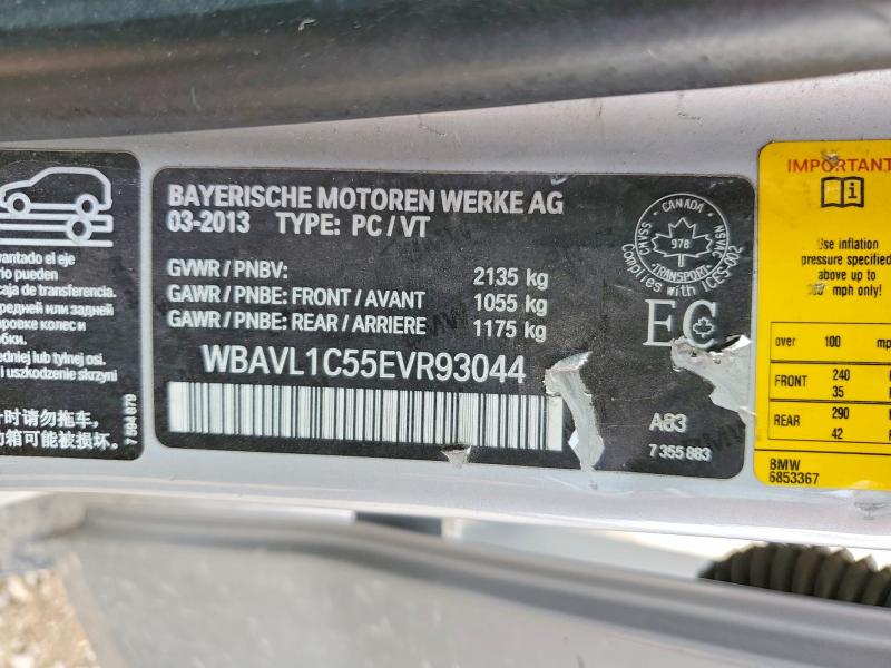 63411786 :رقم المزاد ، WBAVL1C55EVR93044 vin ، 2014 Bmw X1 مزاد بيع