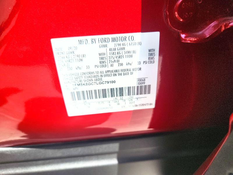 Aukcja sprzedaży 2020 Ford Explorer, vin: 1FM5K8GC7LGC79100, numer aukcji: 63940696