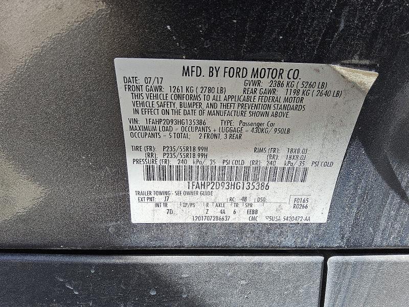 Aukcja sprzedaży 2017 Ford Taurus, vin: 1FAHP2D93HG135386, numer aukcji: 62814796
