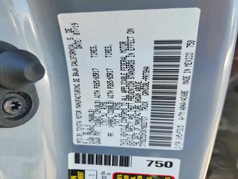 2019 Toyota Tacoma მანქანა იყიდება აუქციონზე, vin: 3TMBZ5DN3KM022737, აუქციონის ნომერი: 63362746