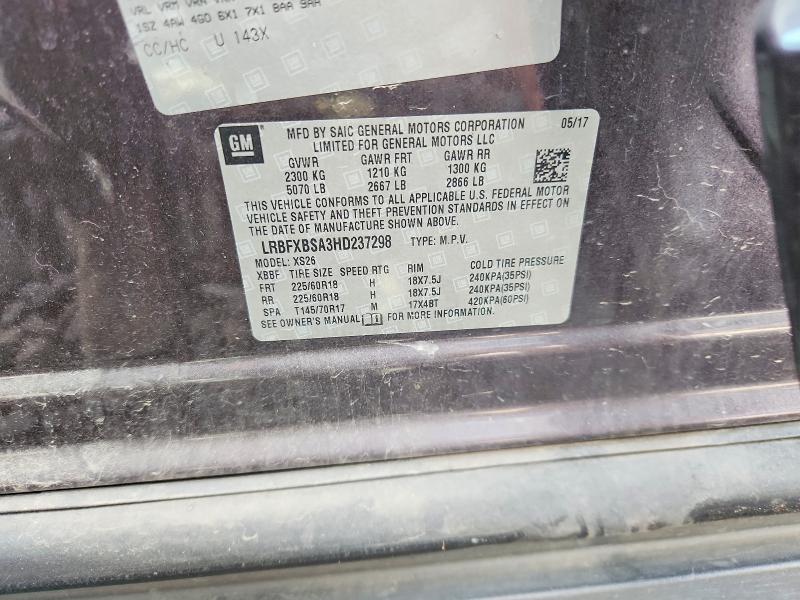 66805586 :رقم المزاد ، LRBFXBSA3HD237298 vin ، 2017 Buick Envision مزاد بيع