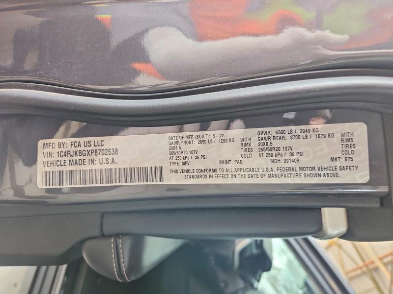 Продаж на аукціоні авто 2023 Jeep Grand Cherokee, vin: 1C4RJKBGXP8702638, номер лоту: 66832966