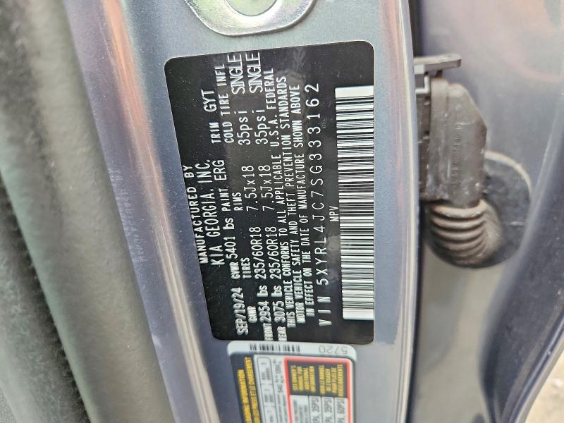 2025 Kia Sorento მანქანა იყიდება აუქციონზე, vin: 5XYRL4JC7SG333162, აუქციონის ნომერი: 63426796