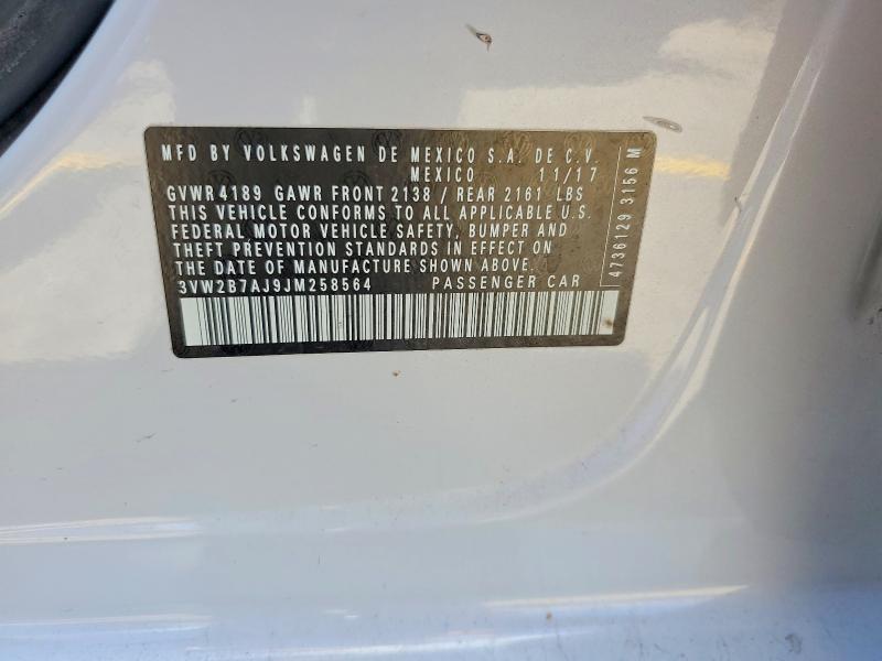 Продажа на аукционе авто 2018 Volkswagen Jetta, vin: 3VW2B7AJ9JM258564, номер лота: 65519946