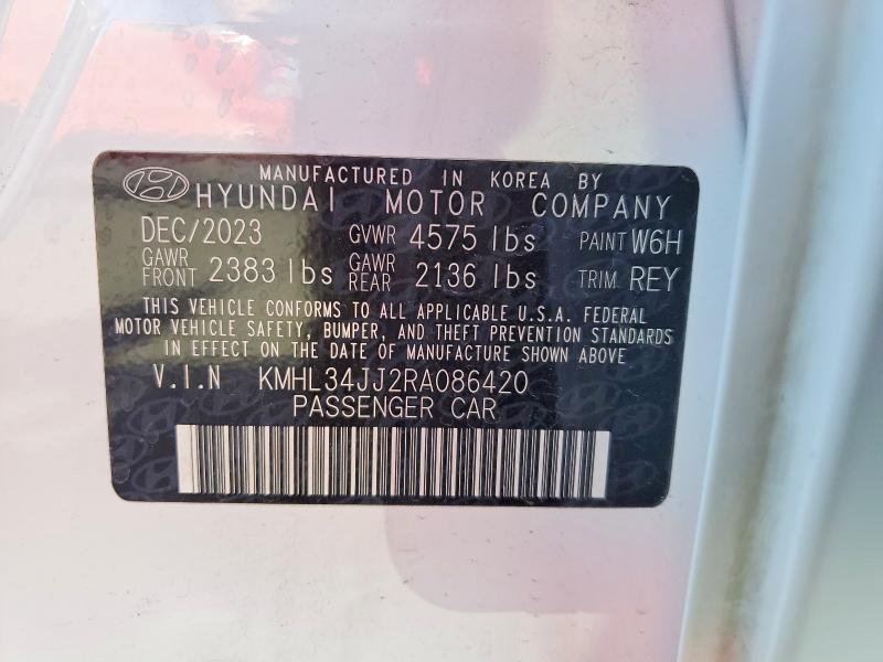 Продажа на аукционе авто 2024 Hyundai Sonata Hybrid, vin: KMHL34JJ2RA086420, номер лота: 63669396