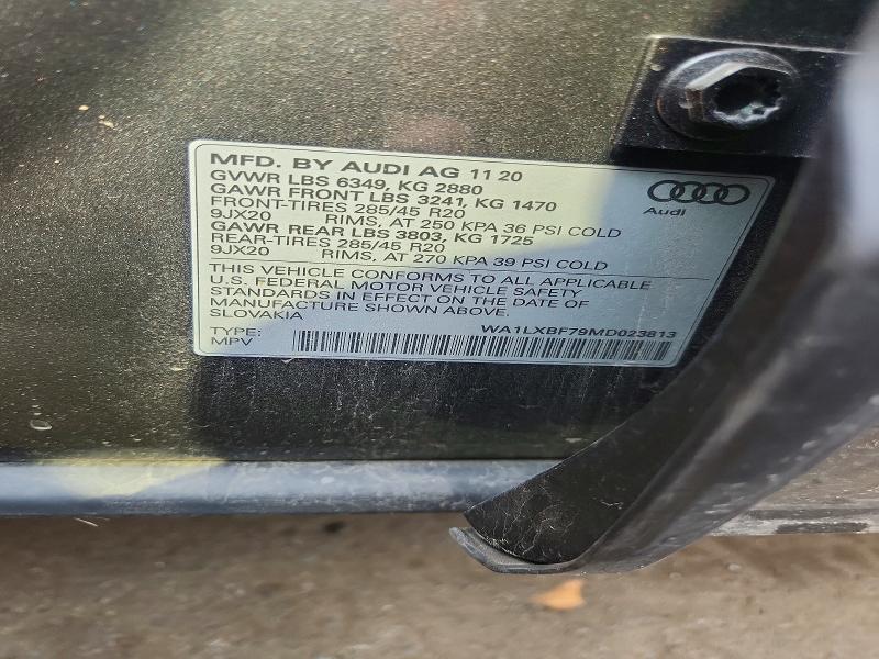 63355406 :رقم المزاد ، WA1LXBF79MD023813 vin ، 2021 Audi Q7 مزاد بيع