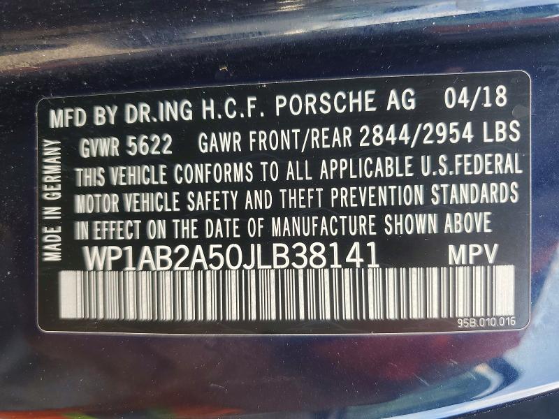 Продаж на аукціоні авто 2018 Porsche Macan, vin: WP1AB2A50JLB38141, номер лоту: 64275976