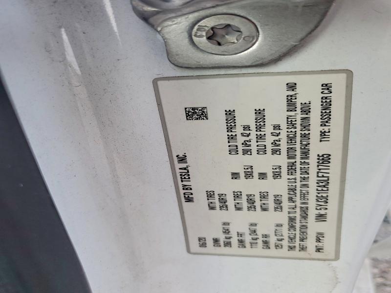 Продаж на аукціоні авто 2020 Tesla Model 3, vin: 5YJ3E1EA3LF717665, номер лоту: 65709746