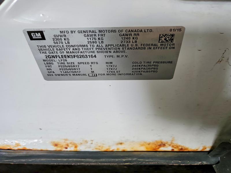 Продаж на аукціоні авто 2015 Chevrolet Equinox, vin: 2GNFLEEK5F6263164, номер лоту: 64699806