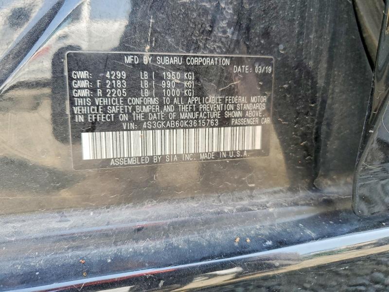 64076996 :رقم المزاد ، 4S3GKAB60K3615763 vin ، 2019 Subaru Impreza مزاد بيع