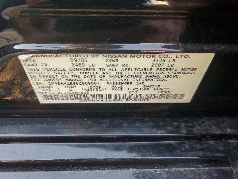 Aukcja sprzedaży 2006 Nissan Maxima, vin: 1N4BA41E86C809007, numer aukcji: 60762526