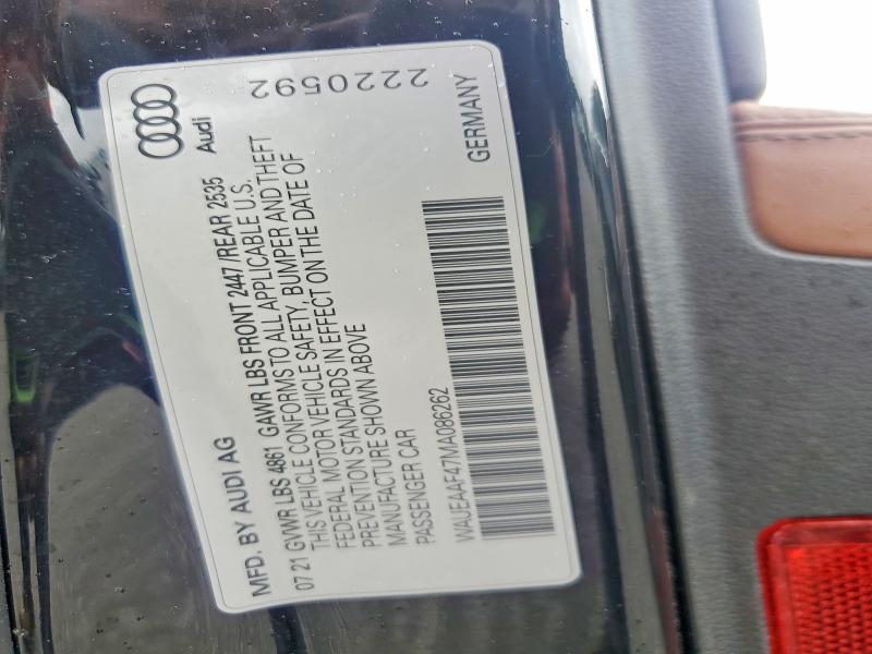 Aukcja sprzedaży 2021 Audi A4, vin: WAUEAAF47MA086262, numer aukcji: 61490476