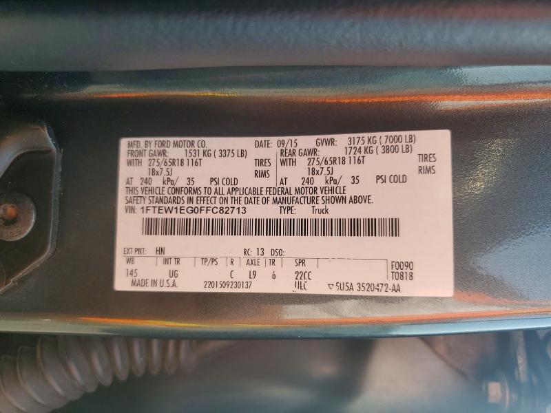 Aukcja sprzedaży 2015 Ford F150, vin: 1FTEW1EG0FFC82713, numer aukcji: 64919956