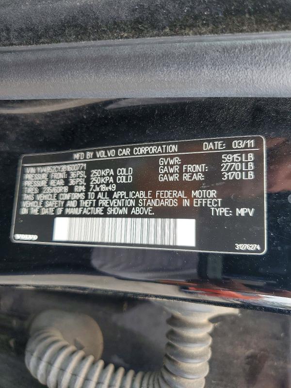 66961946 :رقم المزاد ، YV4952CY3B1600771 vin ، 2011 Volvo Xc90 مزاد بيع