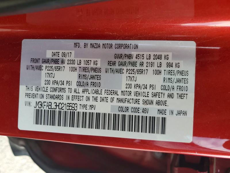 Продаж на аукціоні авто 2017 Mazda Cx-5, vin: JM3KFABL3H0216593, номер лоту: 67142936