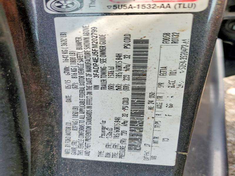 Продажа на аукционе авто 2015 Ford Fiesta, vin: 3FADP4EJ5FM202799, номер лота: 66774806