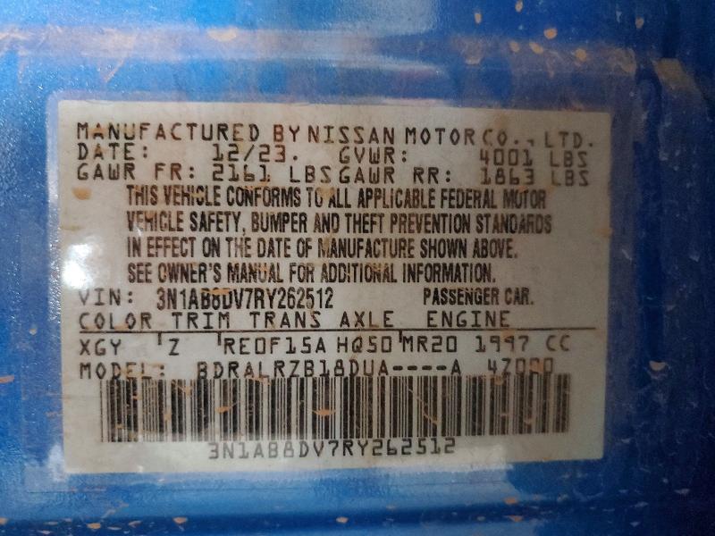 2024 Nissan Sentra მანქანა იყიდება აუქციონზე, vin: 3N1AB8DV7RY262512, აუქციონის ნომერი: 65565496