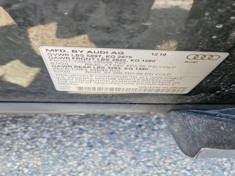 Aukcja sprzedaży 2020 Audi Q5 E, vin: WA1E2AFY6L2053582, numer aukcji: 65961436