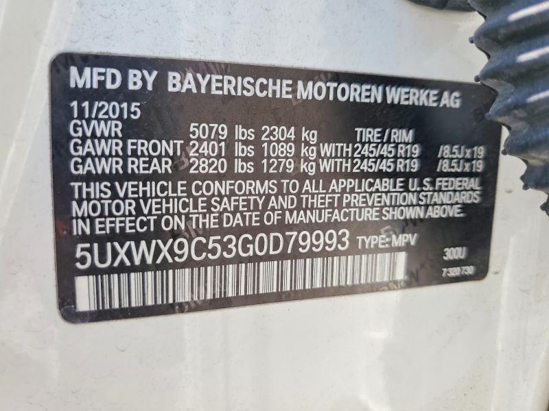 Продаж на аукціоні авто 2016 Bmw X3, vin: 5UXWX9C53G0D79993, номер лоту: 63589586