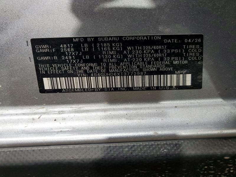 Продаж на аукціоні авто 2026 Subaru Crosstrek, vin: 4S4GUHD6XT3772987, номер лоту: 66620306
