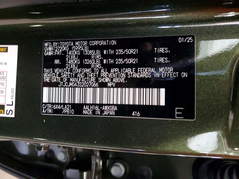 Aukcja sprzedaży 2025 Lexus Rx, vin: JTJCJMGA3S2027066, numer aukcji: 63593846