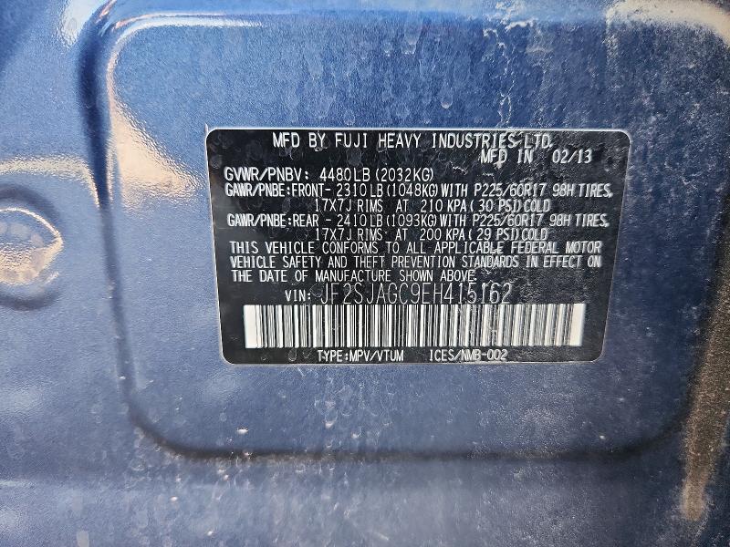 65678066 :رقم المزاد ، JF2SJAGC9EH415162 vin ، 2014 Subaru Forester مزاد بيع