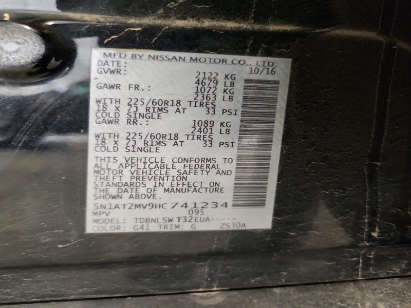 63245326 :رقم المزاد ، 5N1AT2MV9HC741234 vin ، 2017 Nissan Rogue مزاد بيع