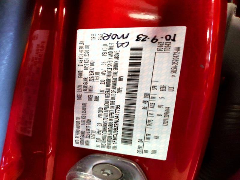 Aukcja sprzedaży 2022 Ford Escape, vin: 1FMCU9BZ9NUA17795, numer aukcji: 64317366