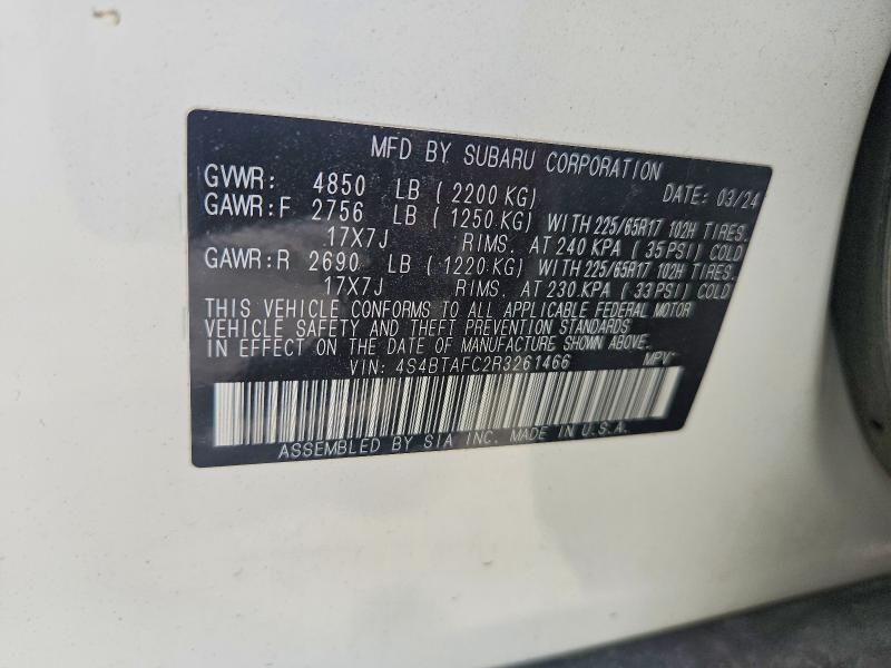 Продаж на аукціоні авто 2024 Subaru Outback, vin: 4S4BTAFC2R3261466, номер лоту: 64712486