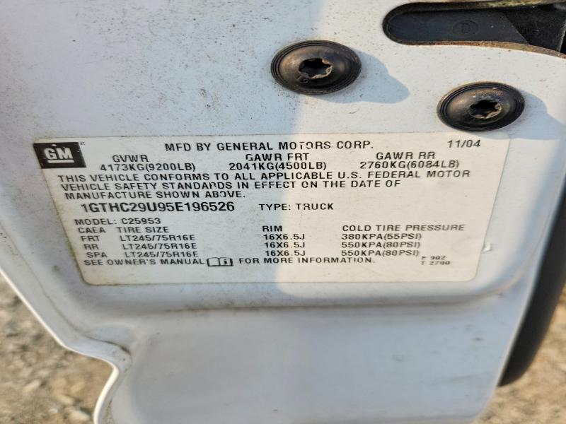 63261716 :رقم المزاد ، 1GTHC29U95E196526 vin ، 2005 Gmc Sierra مزاد بيع