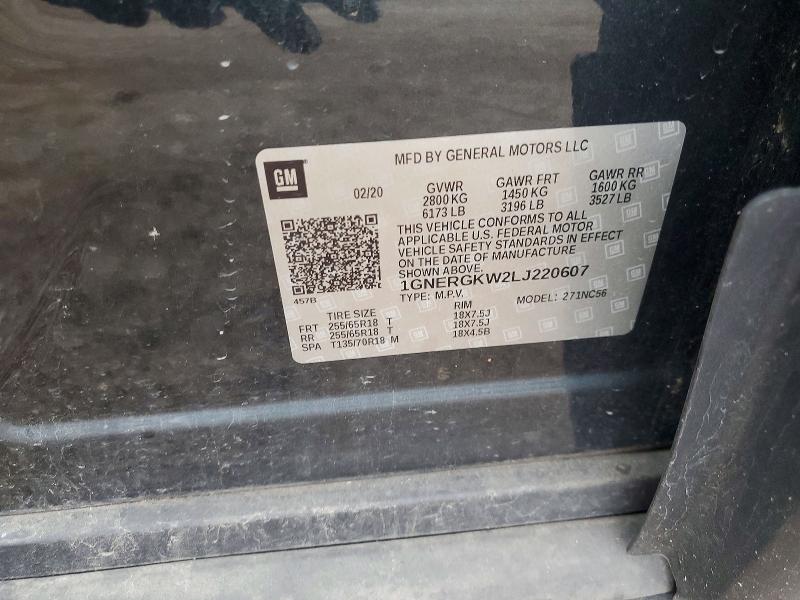 Продаж на аукціоні авто 2020 Chevrolet Traverse, vin: 1GNERGKW2LJ220607, номер лоту: 65572566