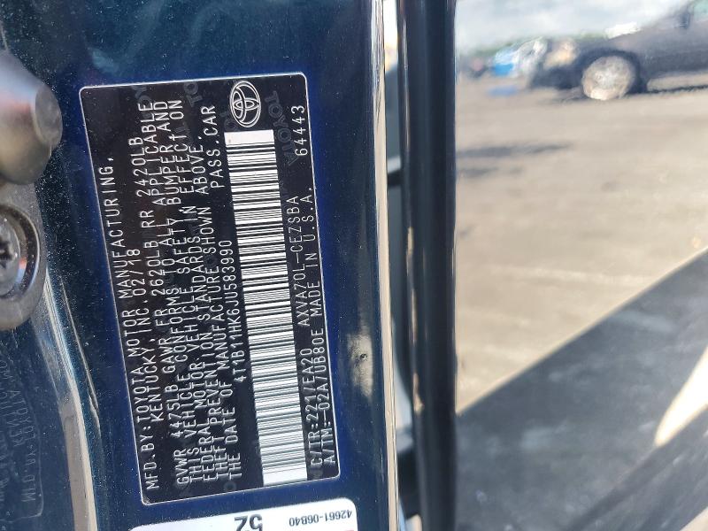 2018 Toyota Camry მანქანა იყიდება აუქციონზე, vin: 4T1B11HK6JU583990, აუქციონის ნომერი: 64321906