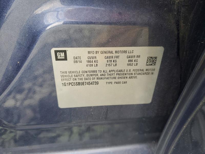 2014 Chevrolet Cruze მანქანა იყიდება აუქციონზე, vin: 1G1PC5SB9E7454739, აუქციონის ნომერი: 64477896