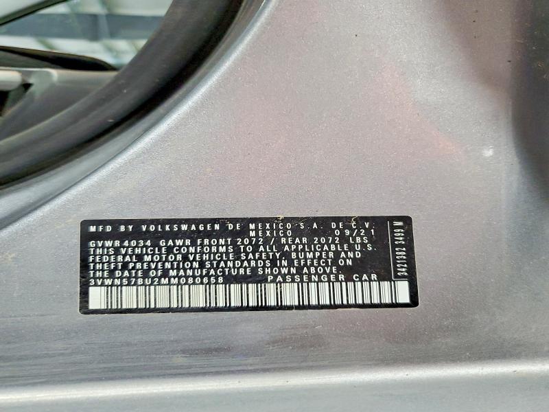 Aukcja sprzedaży 2021 Volkswagen Jetta, vin: 3VWN57BU2MM080658, numer aukcji: 64740436