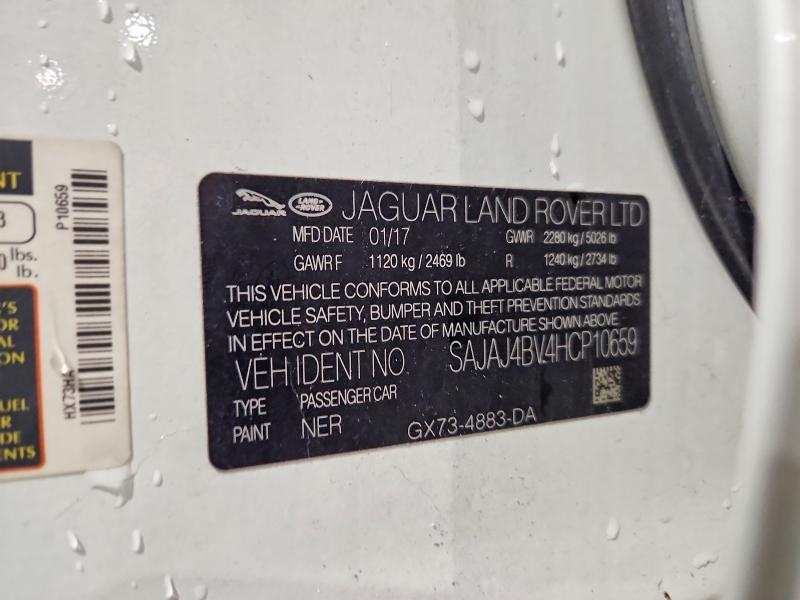 2017 Jaguar Xe მანქანა იყიდება აუქციონზე, vin: SAJAJ4BV4HCP10659, აუქციონის ნომერი: 64396356