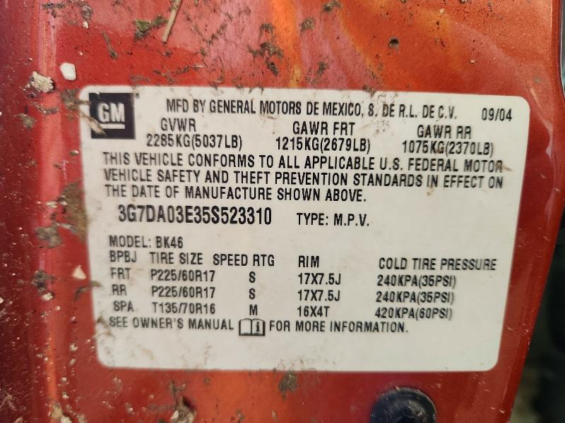 Aukcja sprzedaży 2005 Pontiac Aztek, vin: 3G7DA03E35S523310, numer aukcji: 63545436