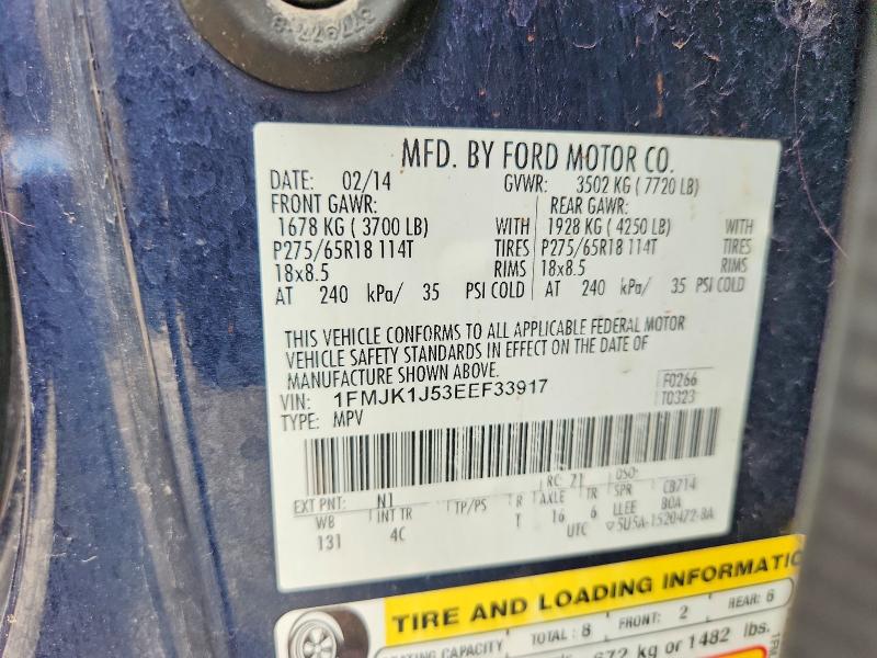 2014 Ford Expedition მანქანა იყიდება აუქციონზე, vin: 1FMJK1J53EEF33917, აუქციონის ნომერი: 64424526