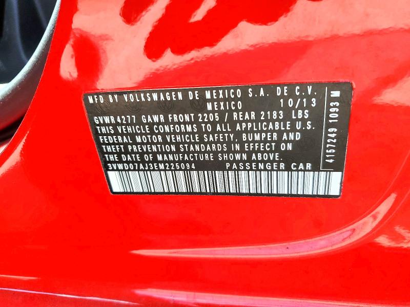 Продажа на аукционе авто 2014 Volkswagen Jetta, vin: 3VWD07AJ3EM225094, номер лота: 64727216