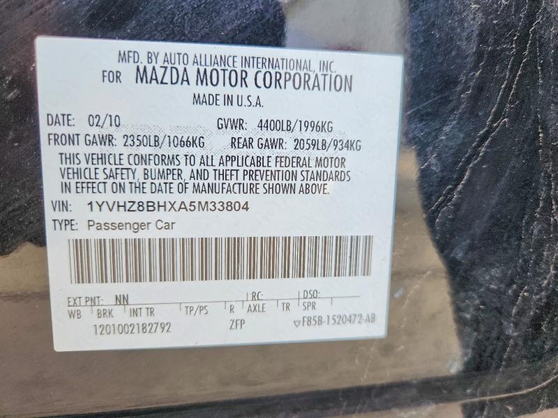 Продаж на аукціоні авто 2010 Mazda 6, vin: 1YVHZ8BHXA5M33804, номер лоту: 67162416