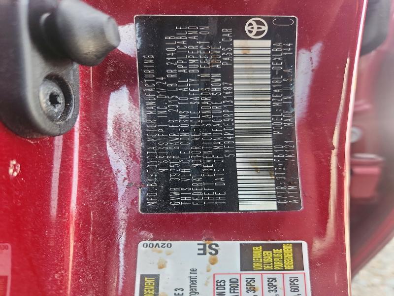 66212926 :رقم المزاد ، 5YFB4MDE9RP131487 vin ، 2024 Toyota Corolla مزاد بيع