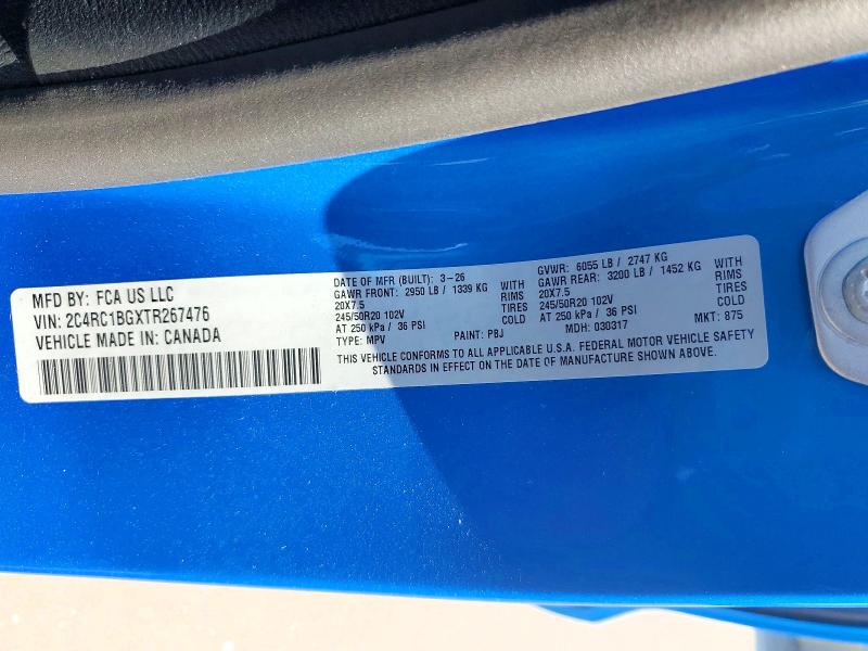 Продажа на аукционе авто 2026 Chrysler Pacifica, vin: 2C4RC1BGXTR267476, номер лота: 64092066