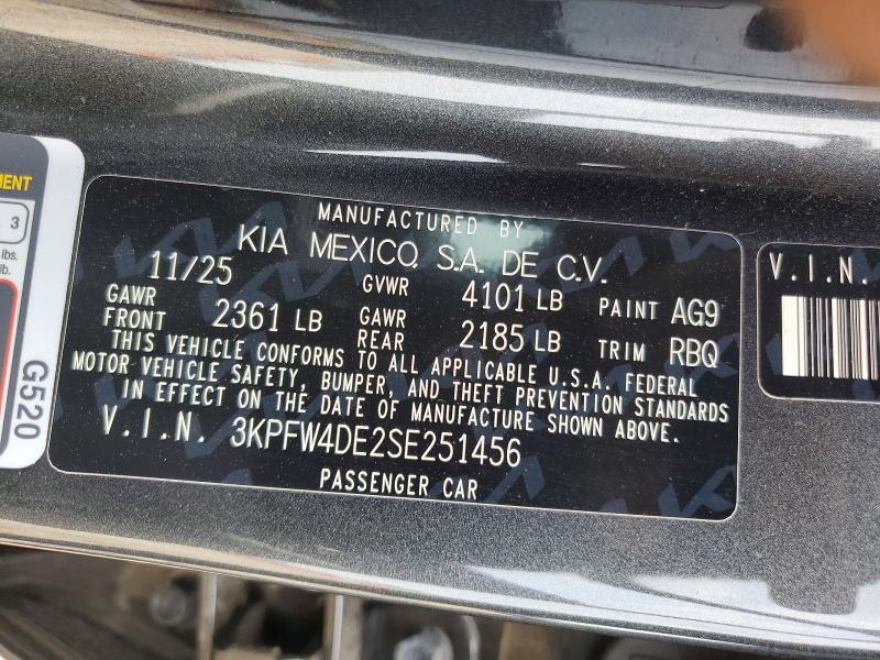 63769826 :رقم المزاد ، 3KPFW4DE2SE251456 vin ، 2025 Kia K4 مزاد بيع