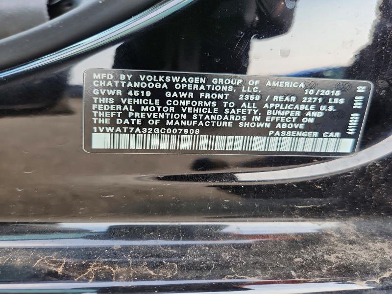 Aukcja sprzedaży 2016 Volkswagen Passat, vin: 1VWAT7A32GC007809, numer aukcji: 64671526