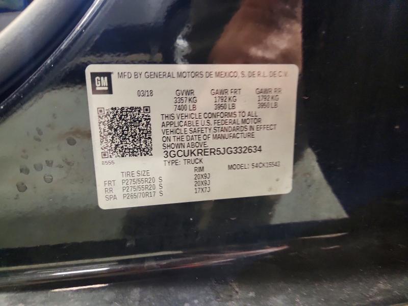 Продаж на аукціоні авто 2018 Chevrolet Silverado, vin: 3GCUKRER5JG332634, номер лоту: 66919846