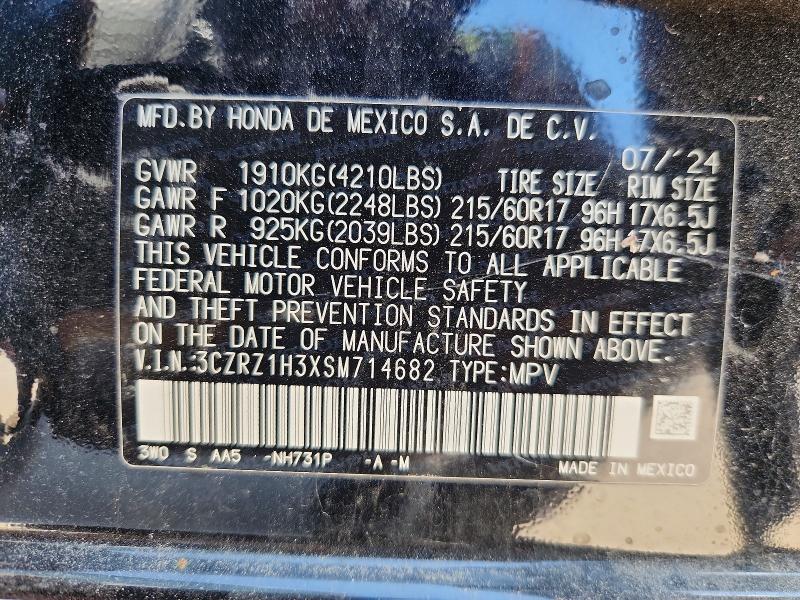 Продажа на аукционе авто 2025 Honda Hr-v, vin: 3CZRZ1H3XSM714682, номер лота: 64090476