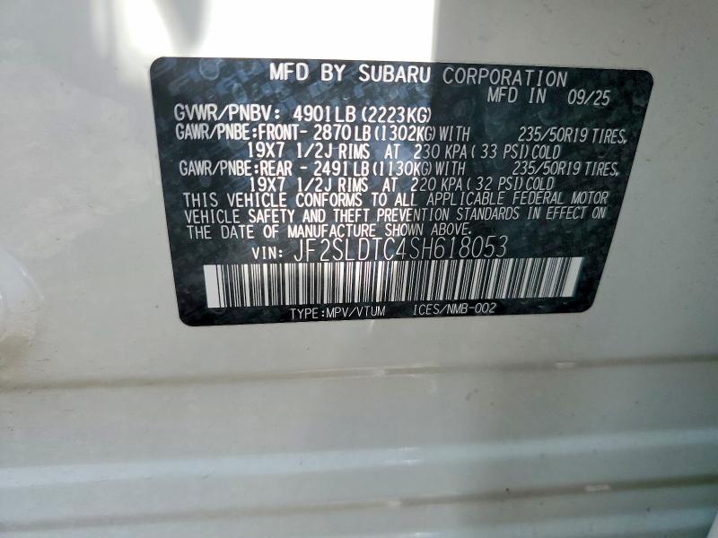 Продажа на аукционе авто 2025 Subaru Forester, vin: JF2SLDTC4SH618053, номер лота: 63893646