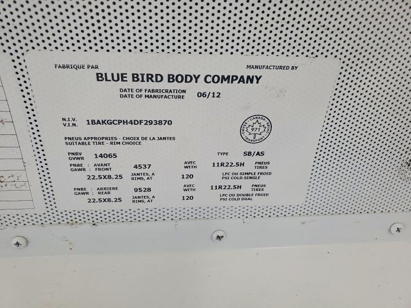 Aukcja sprzedaży 2013 Bluebird Vision, vin: 1BAKGCPH4DF293870, numer aukcji: 46167866