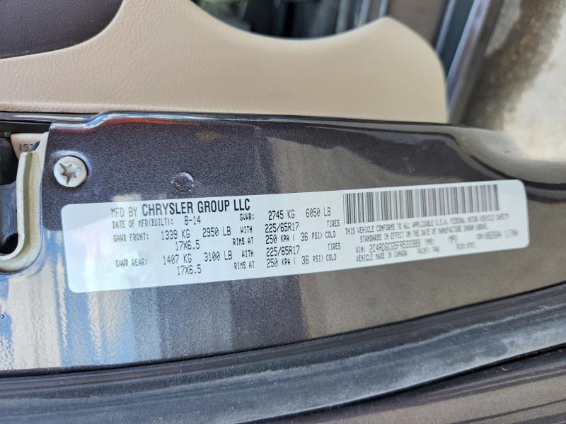 Продажа на аукционе авто 2015 Dodge Grand Caravan, vin: 2C4RDGCG5FR533389, номер лота: 63664046