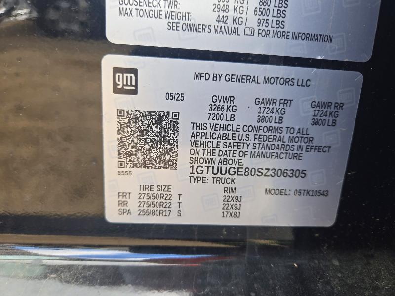 Aukcja sprzedaży 2025 Gmc Sierra, vin: 1GTUUGE80SZ306305, numer aukcji: 64553956