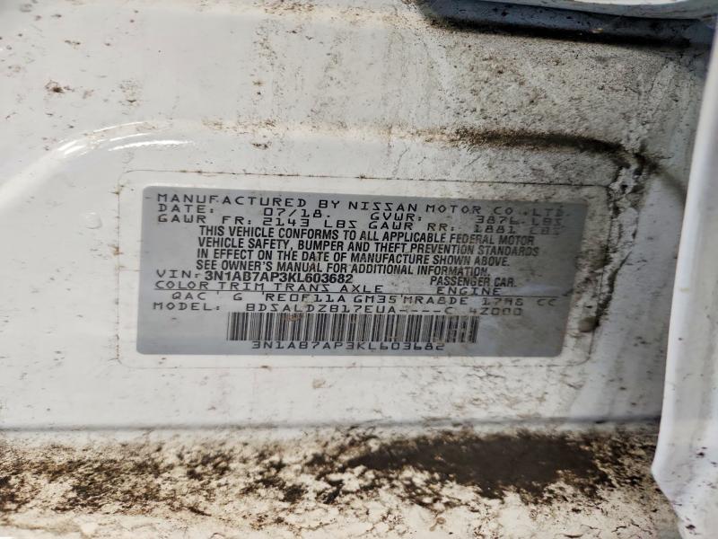 2019 Nissan Sentra მანქანა იყიდება აუქციონზე, vin: 3N1AB7AP3KL603682, აუქციონის ნომერი: 64485546